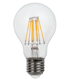 Філаментна світлодіодна лампа Luxel 072 - H A60 (filament) 8w E27 2700k 880 lm 8 ниток.