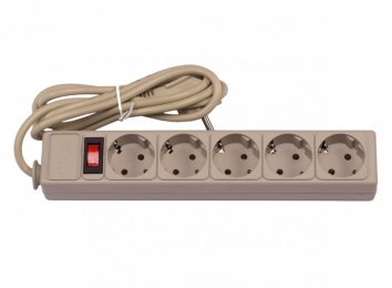 Мережевий фільтр Luxel 5гн 10м + вимикач з заземленням (4410)